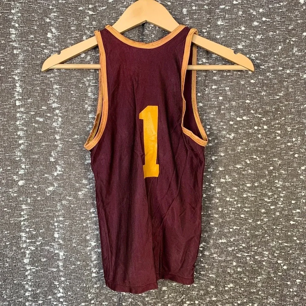 Vintage 60s‎ 70s Mason Basketball Jersey Tigers Maroon/Gold Size Youth Small